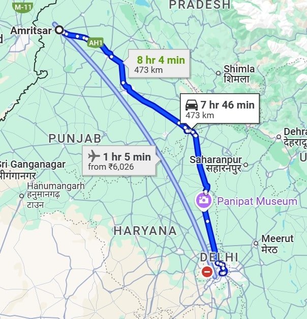 Amritsar to Delhi pet travel
