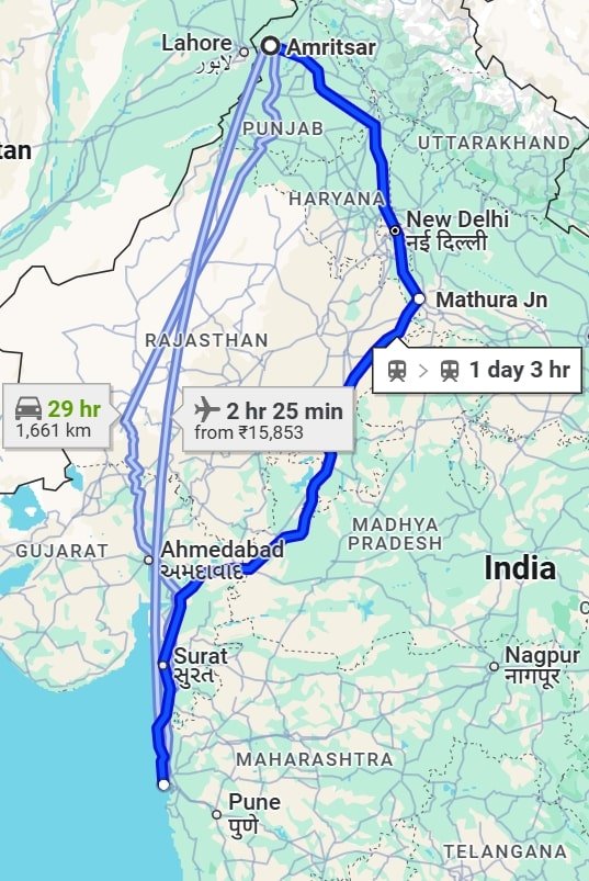 Amritsar to Mumbai pet travel