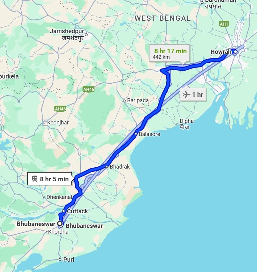 Bhubaneswar to Kolkata pet travel