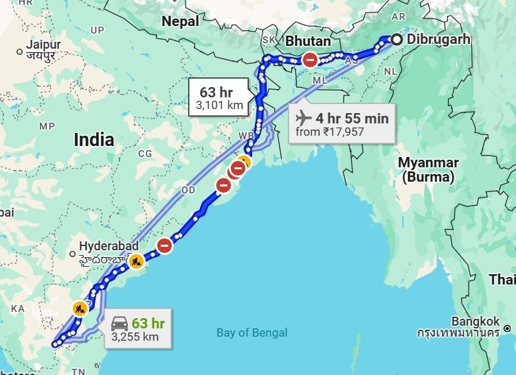 Dibrugarh to Bangalore pet travel