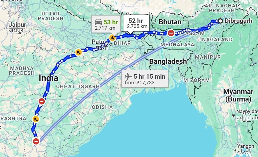 Dibrugarh to Hyderabad pet travel