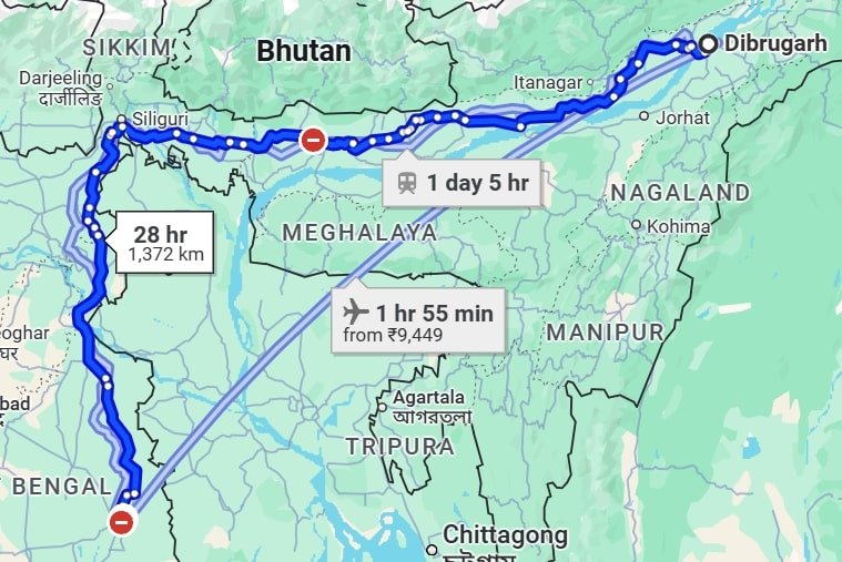Dibrugarh to Kolkata pet travel