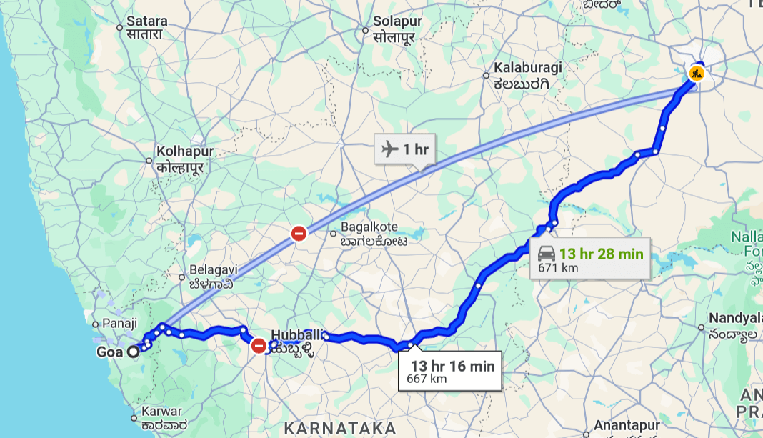 Goa to Hyderabad Pet Travel routes ( air, road, train ) | Pet Relocation Services Goa