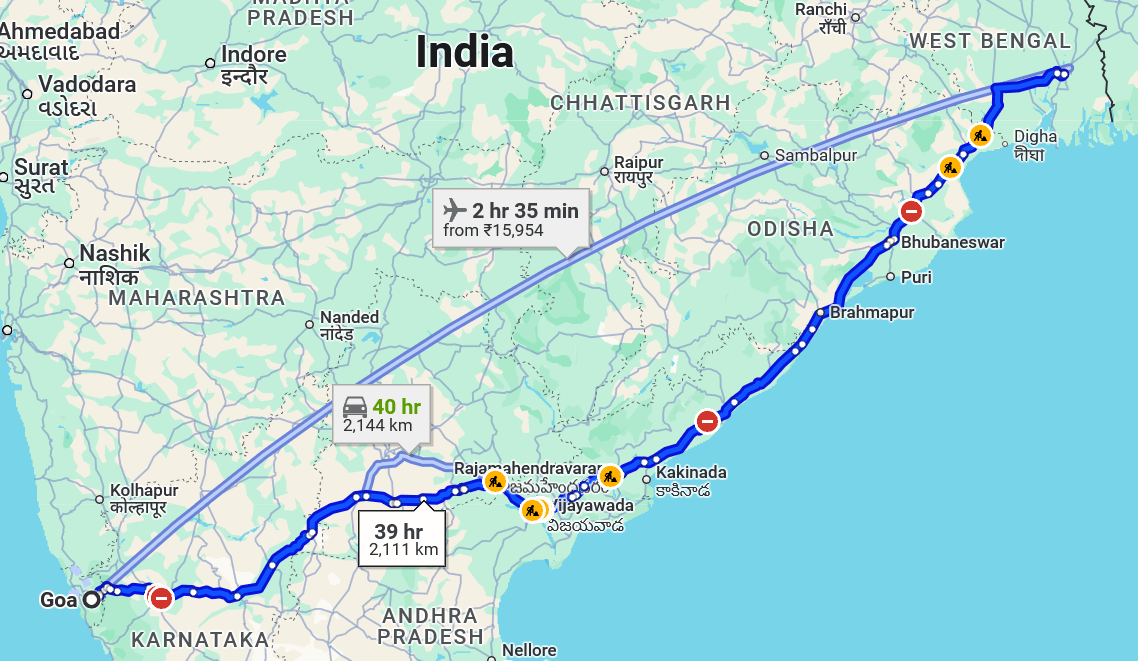 Goa to Kolkata Pet Travel routes ( air, road, train ) | Pet Relocation Services Goa