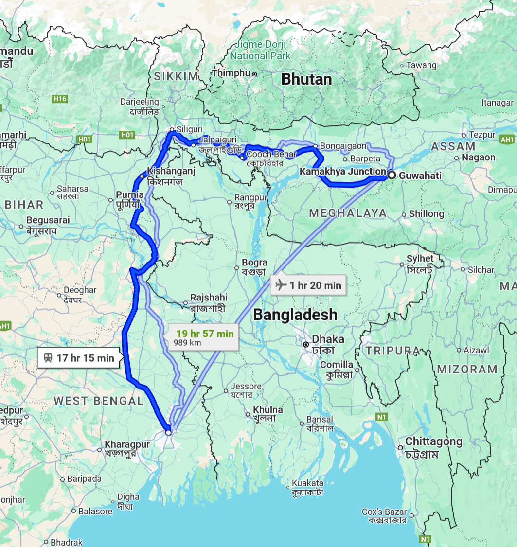 Guwahati to Kolkata Pet Travel routes ( air, road, train ) | Pet Relocation Services Guwahati