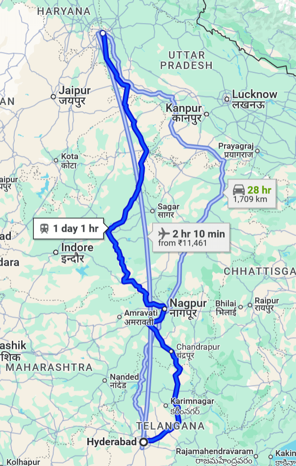 Hyderabad to Delhi pet travel routes ( air, road, train ) | Pet Relocation Services Hyderabad