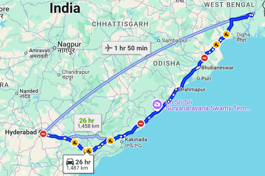 Hyderabad to Kolkata pet travel routes ( air, road, train ) | Pet Relocation Services Hyderabad