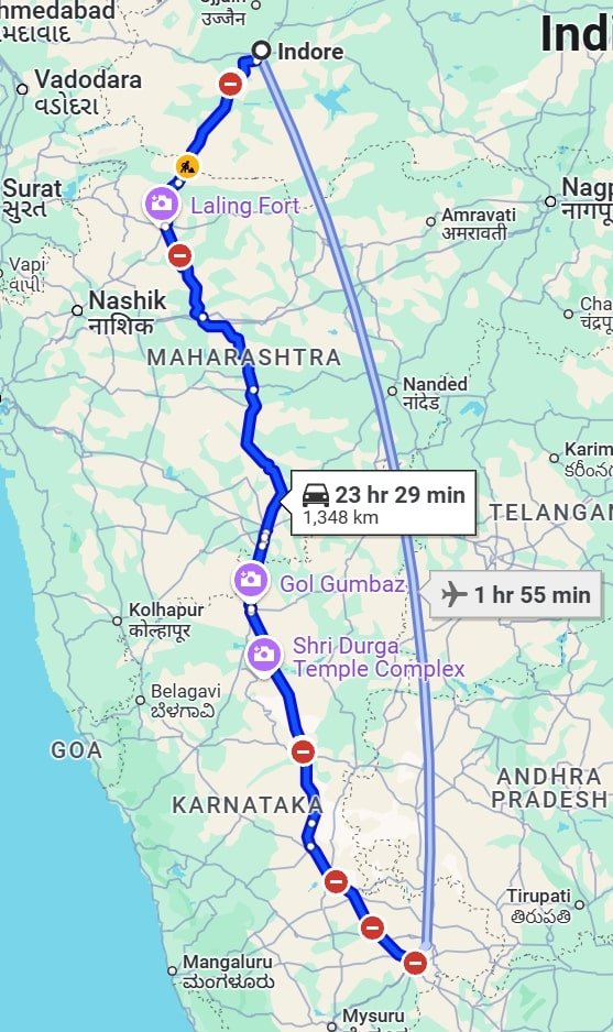 Indore to Bangalore pet travel