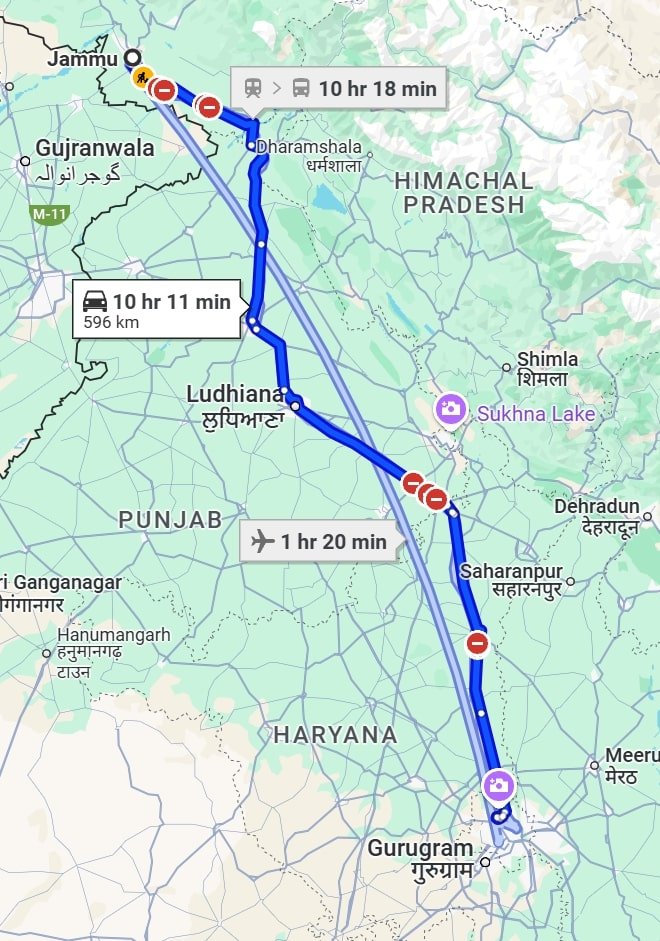 Jammu to Delhi pet travel