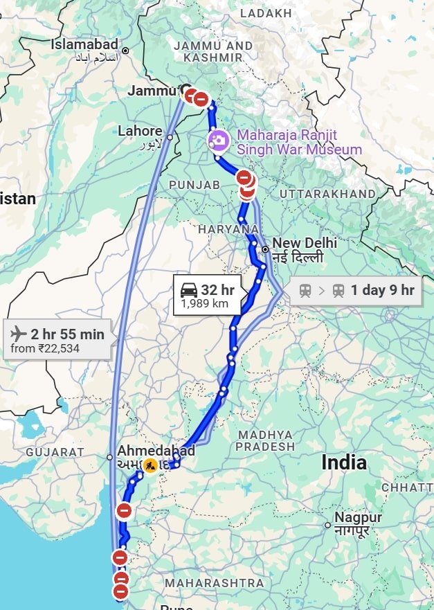 Jammu to Mumbai pet travel