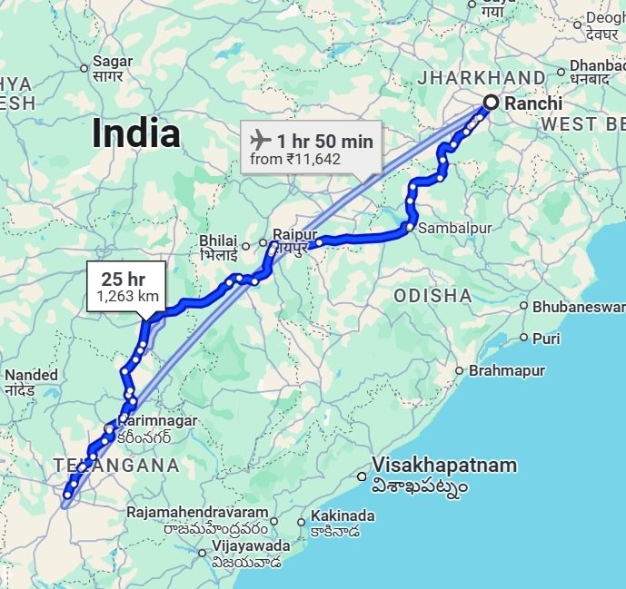Ranchi to Hyderabad pet travel