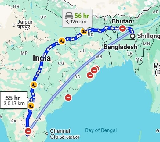 Shillong to Bangalore pet travel
