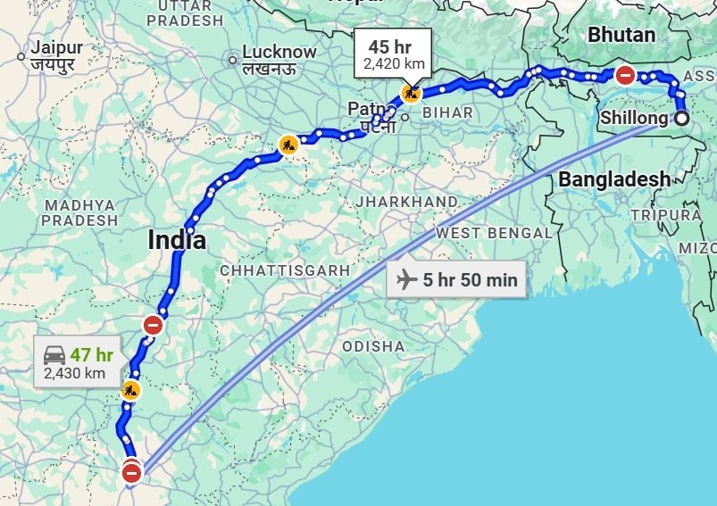 Shillong to Hyderabad pet travel