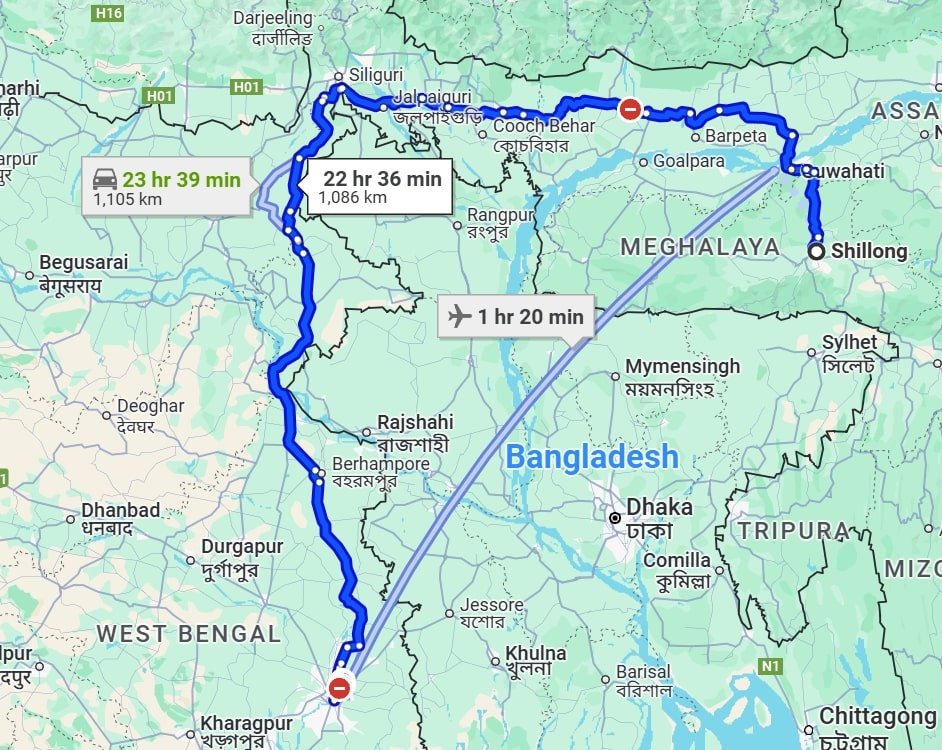 Shillong to Kolkata pet travel