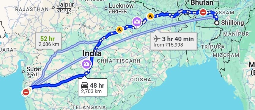 Shillong to Mumbai pet travel